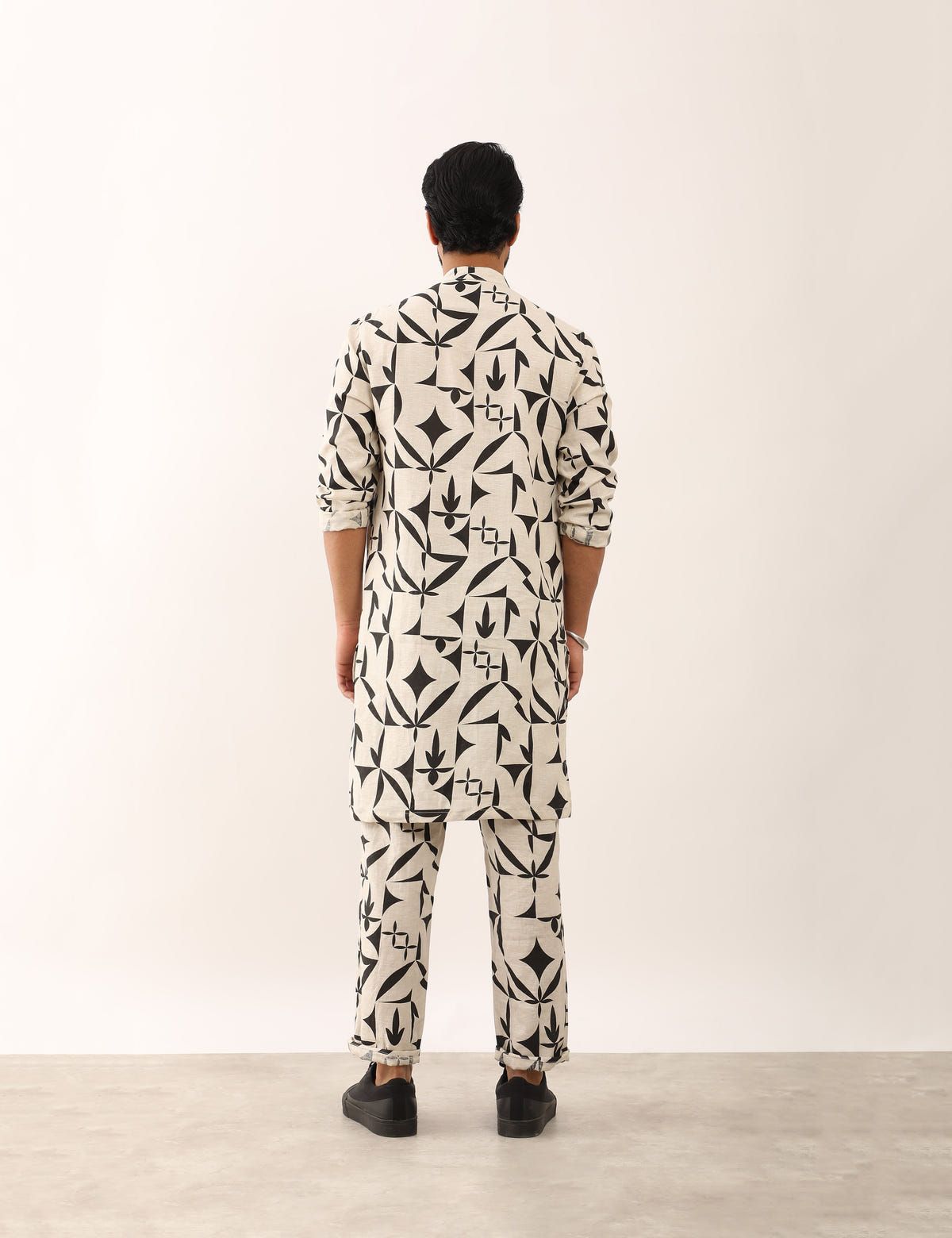 KRISH STENCIL KURTA - IVORY - image 4