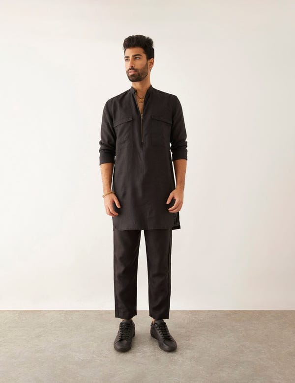 SON OF A NOBLE - SNOB — RUKIN KURTA - BLACK