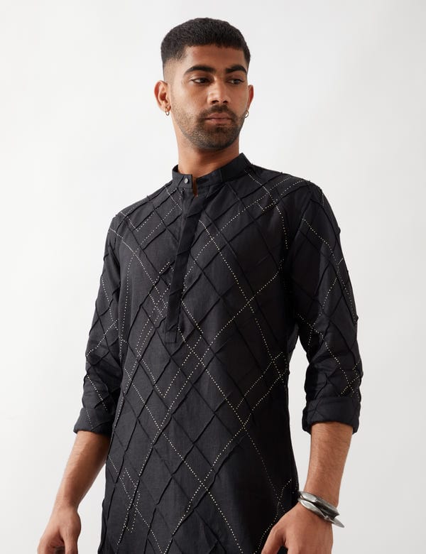 SON OF A NOBLE - SNOB — NATHAN ARGILE KURTA - BLACK