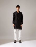 Robert Hand Embroidered Kurta Set - Black view 3