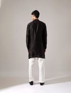 Robert Hand Embroidered Kurta Set - Black view 5