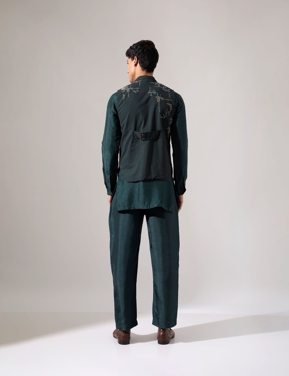 Vance Hand Embroidered Bandi - Forest - image 2