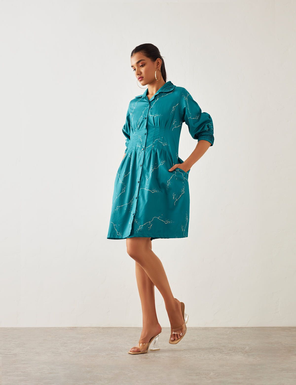 LISA DRESS - TEAL - image 1