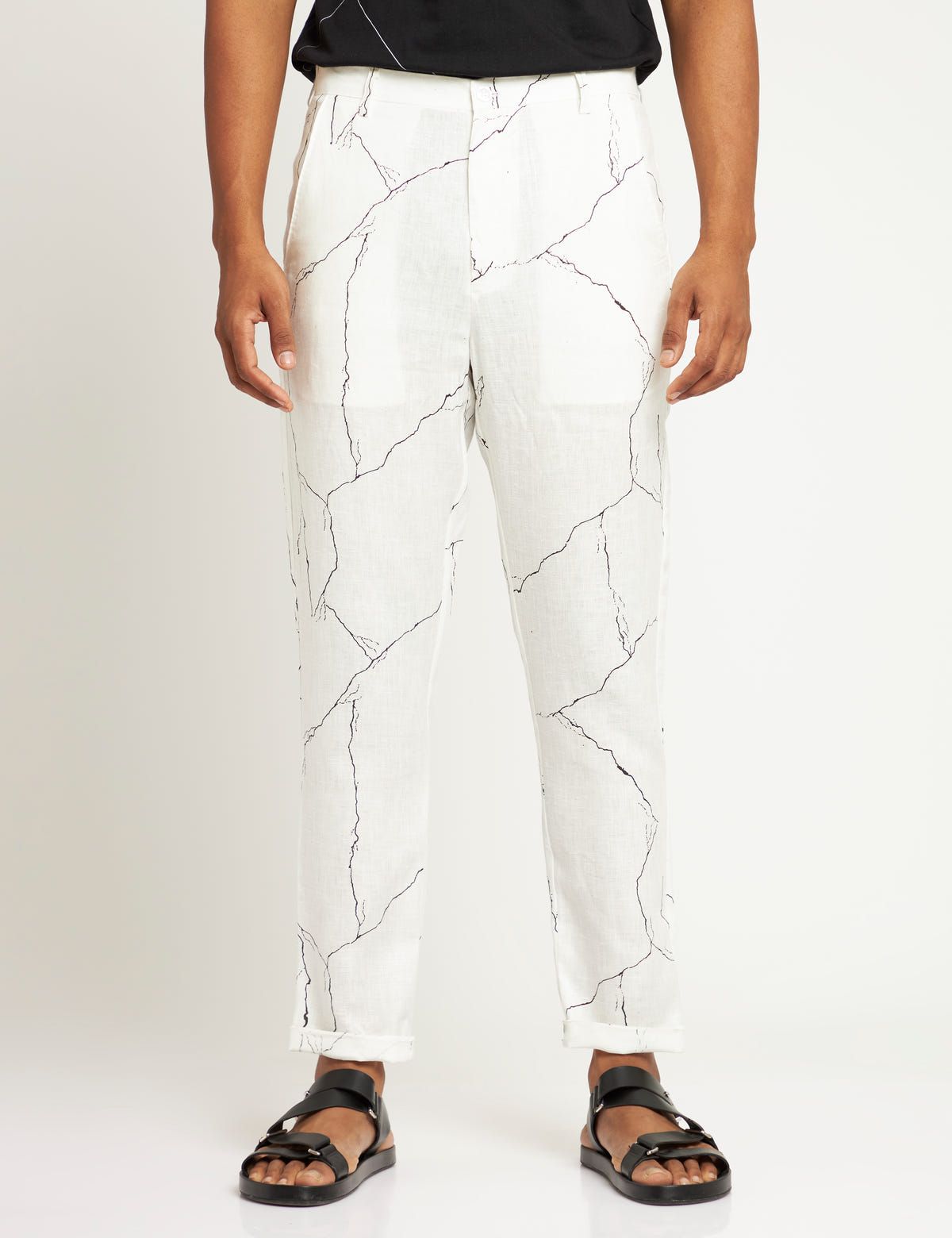 TOCO - TROUSER - MARBLE - WHITE - image 1