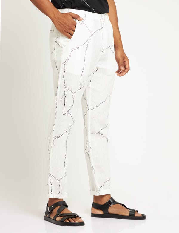 SON OF A NOBLE - SNOB — TOCO - TROUSER - MARBLE - WHITE