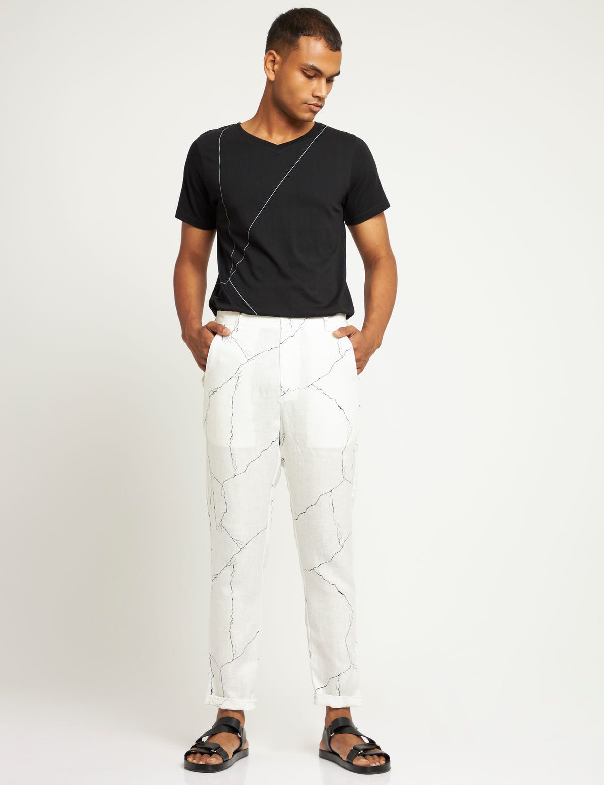 TOCO - TROUSER - MARBLE - WHITE - image 4