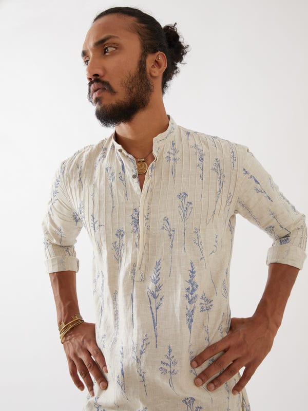 SON OF A NOBLE - SNOB — DECLAN BOTANICA KURTA - IVORY