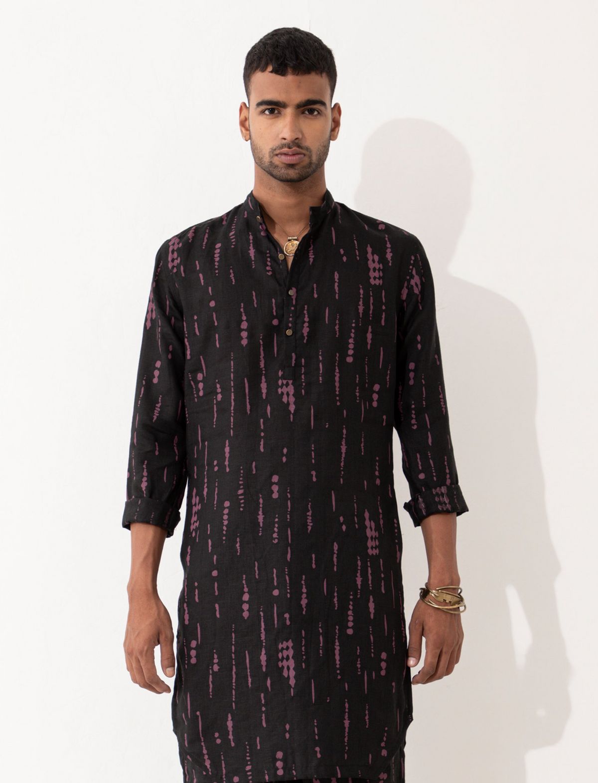 ZANDER BLOT KURTA - BLACK - image 1