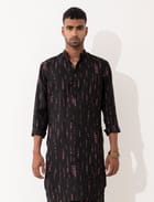 ZANDER BLOT KURTA - BLACK view 1