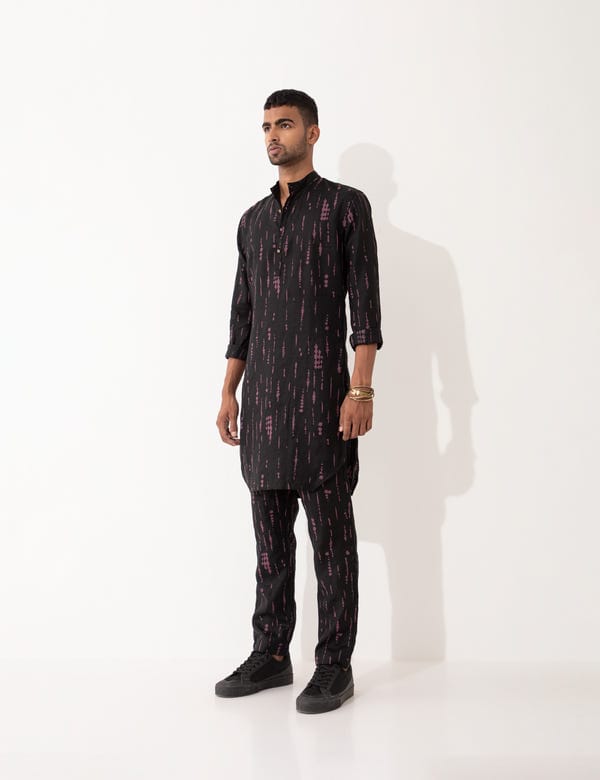 SON OF A NOBLE - SNOB — ZANDER BLOT KURTA - BLACK