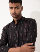 ZANDER BLOT KURTA - BLACK view 7
