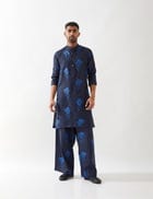 ZAYN FARM KURTA SET - NAVY view 1