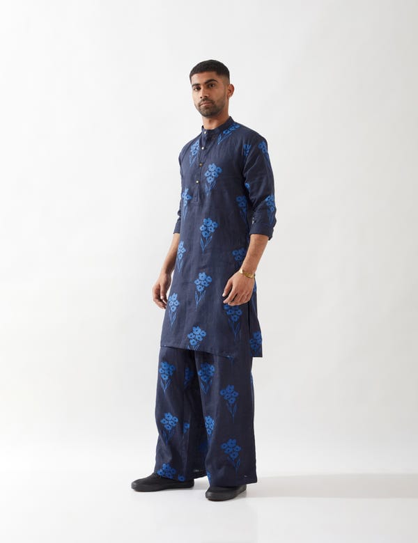 SON OF A NOBLE - SNOB — ZAYN FARM KURTA SET - NAVY