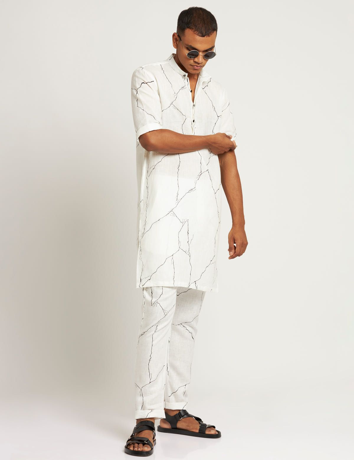 AAVIS KURTA MARBLE - WHITE - image 4