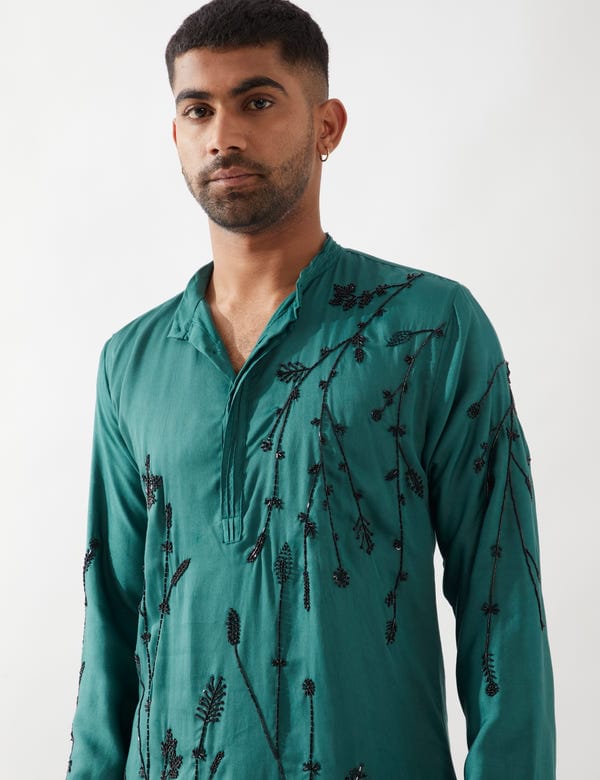 SON OF A NOBLE - SNOB — NECO KURTA SET - EMERALD