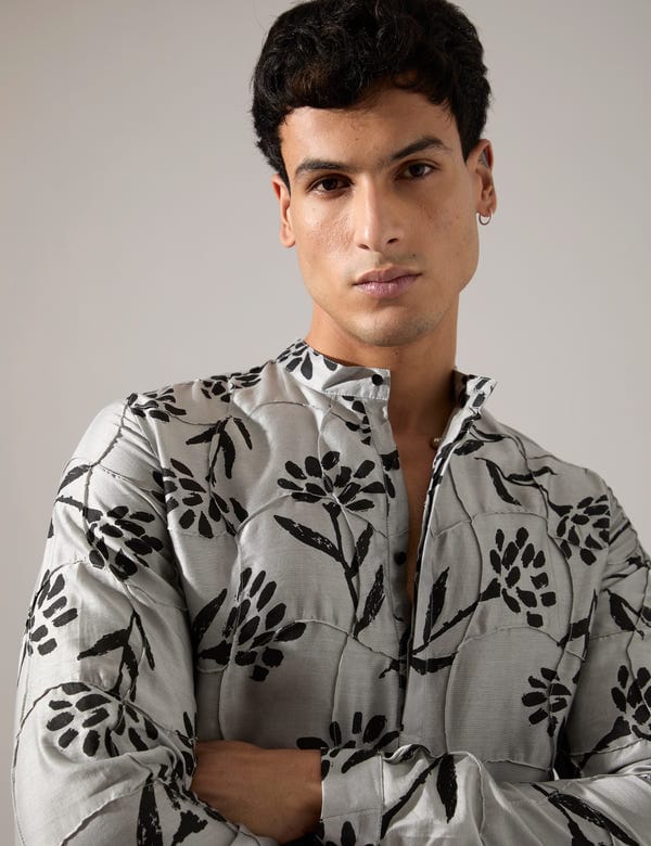 SON OF A NOBLE - SNOB — Quentin Paradise Kurta Set - Grey
