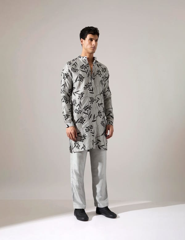 SON OF A NOBLE - SNOB — Quentin Paradise Kurta Set - Grey