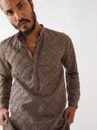 RYDER HOUNDSTOOTH KURTA SET - GREY view 1