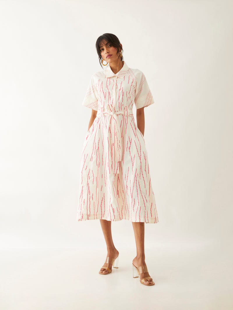 PLUME DRESS - OFF WHITE
