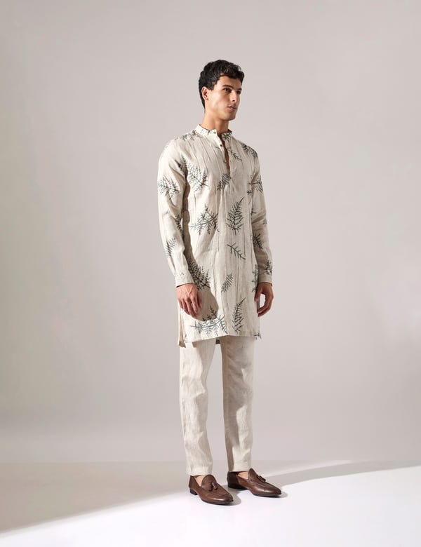 SON OF A NOBLE - SNOB — Amos Fern Kurta Set - Ivory