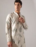 Amos Fern Kurta Set - Ivory view 4