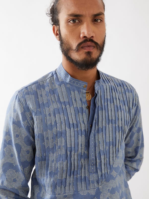 SON OF A NOBLE - SNOB — ACE FLORA KURTA SET - BLUE