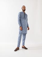 ACE FLORA KURTA SET - BLUE view 5
