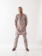 DECLAN BOTANICA KURTA SET - PURPLE view 4