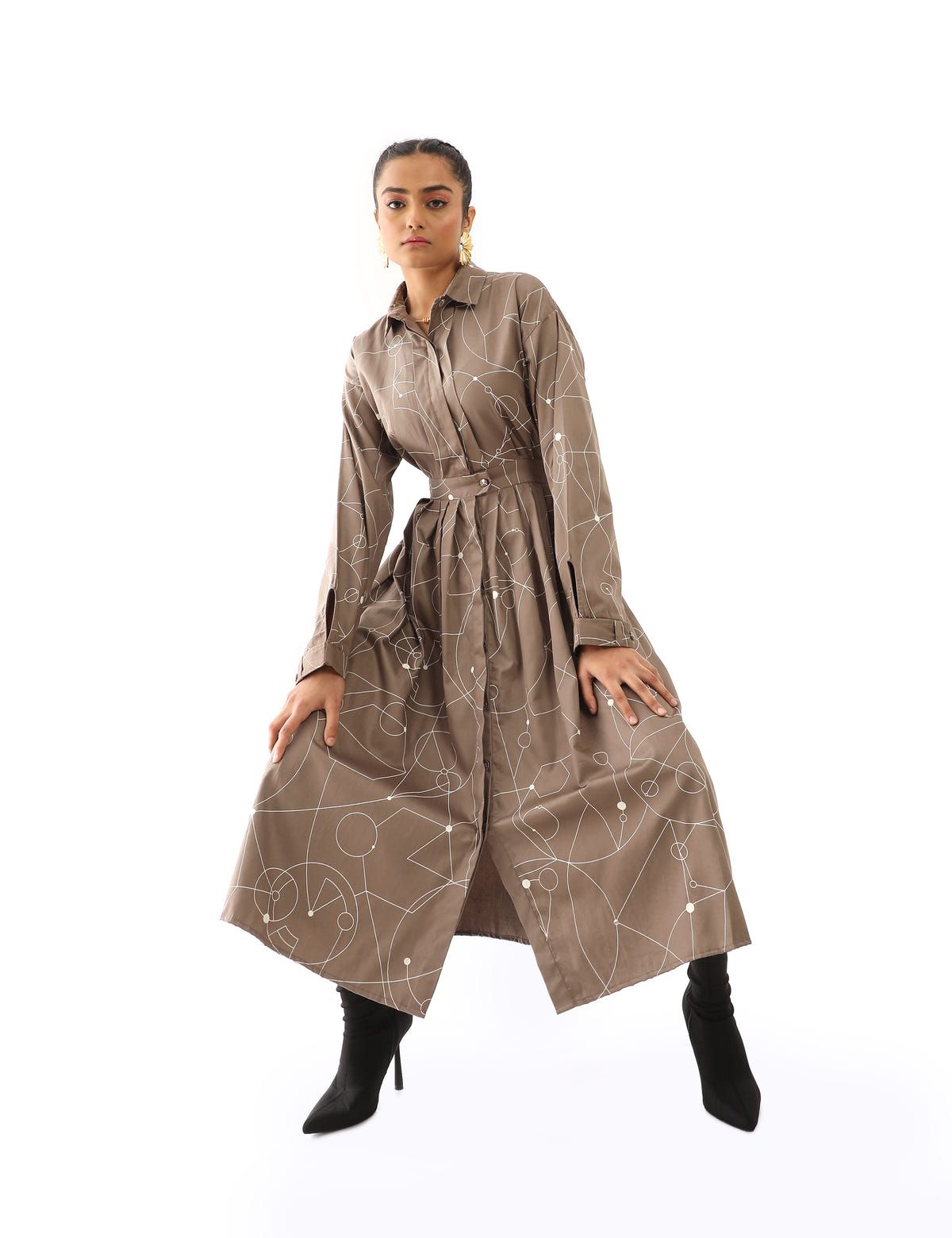 QUINN DRESS - TAUPE - image 5