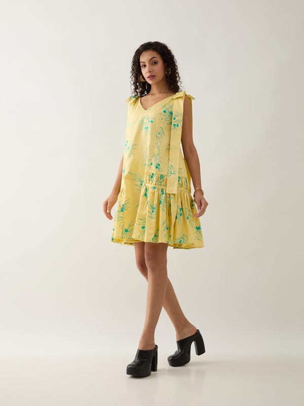 SON OF A NOBLE - SNOB — NUBRA DRESS - LEMON