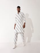 ZANDER BIAS KURTA SET- WHITE view 1