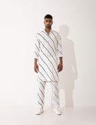 ZANDER BIAS KURTA SET- WHITE view 2
