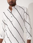 ZANDER BIAS KURTA SET- WHITE view 7