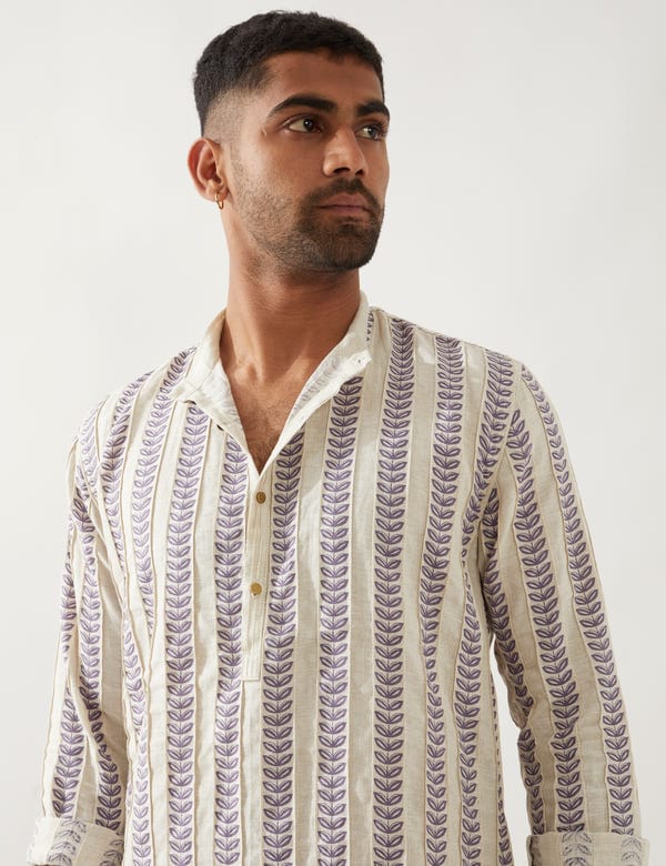 SON OF A NOBLE - SNOB — BLAKE CATKIN KURTA - IVORY