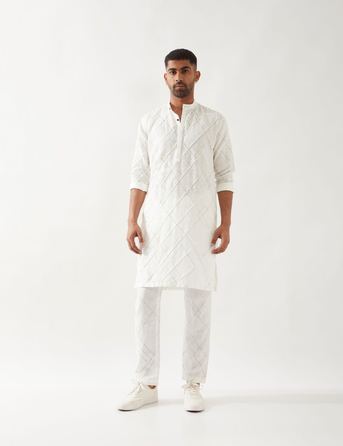 NATHAN ARGILE KURTA SET - WHITE - image 1
