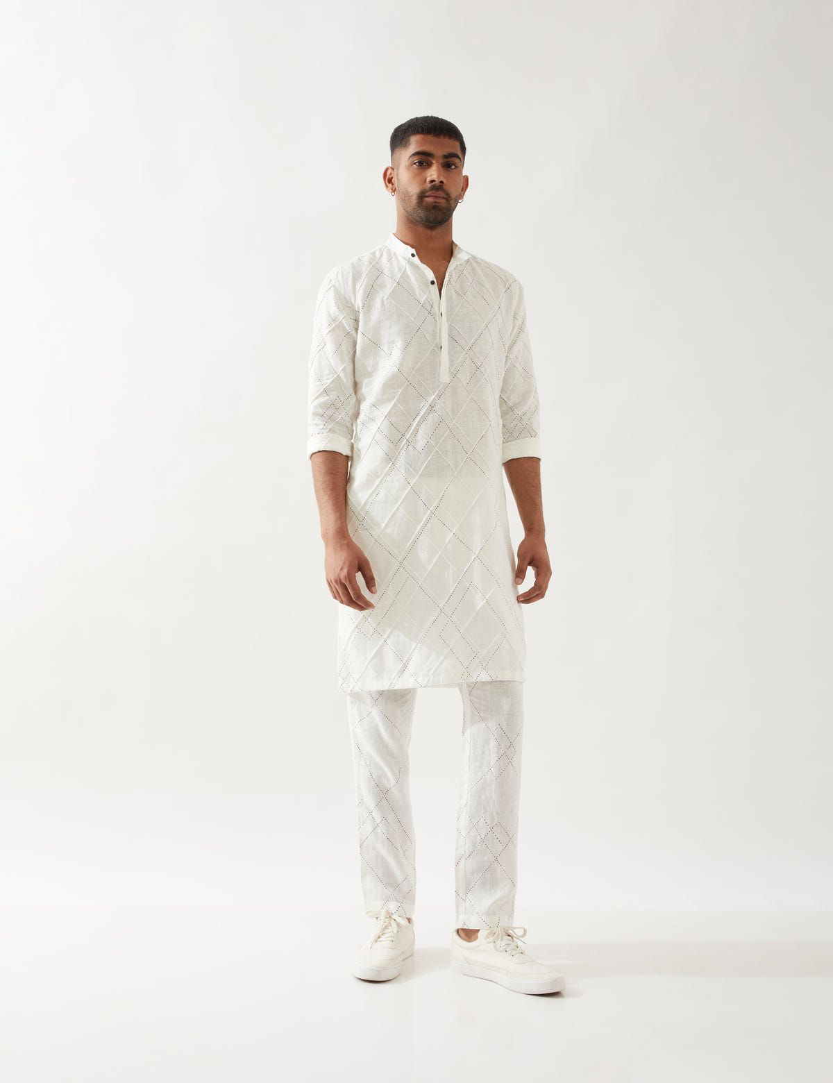NATHAN ARGILE KURTA SET - WHITE - image 5