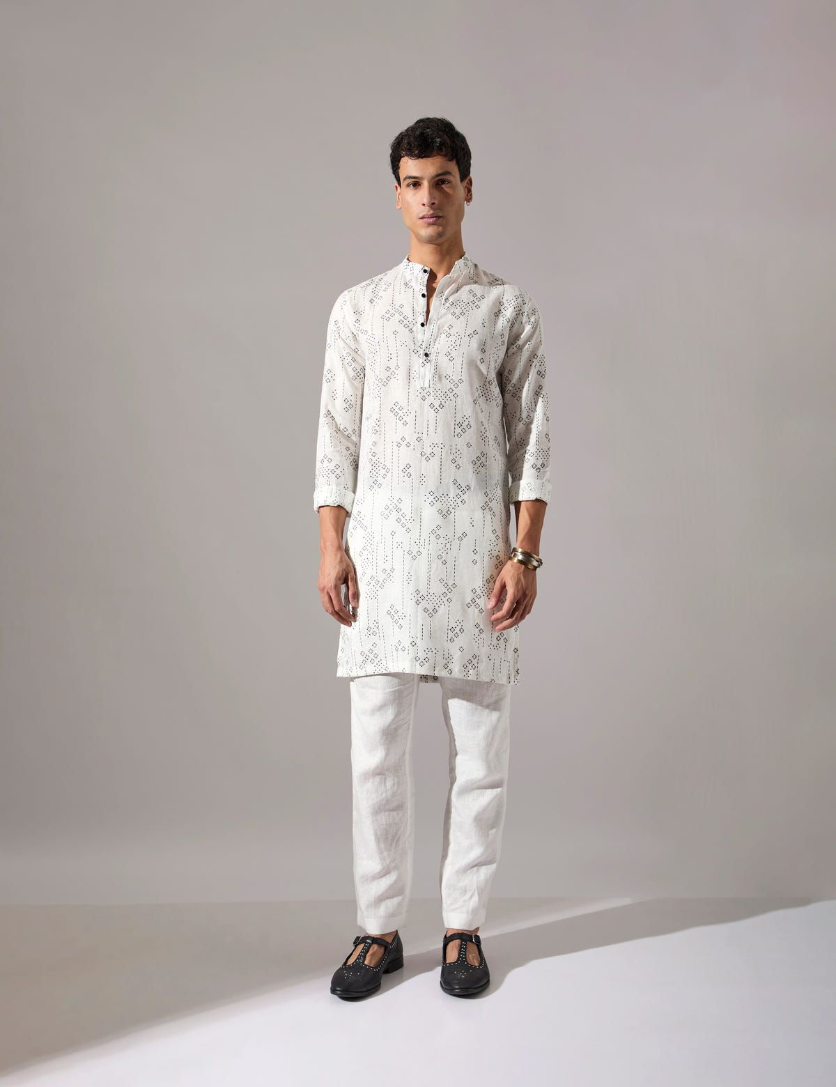 Elliot Plus Minus Kurta Set - White - image 2