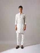 Elliot Plus Minus Kurta Set - White view 2