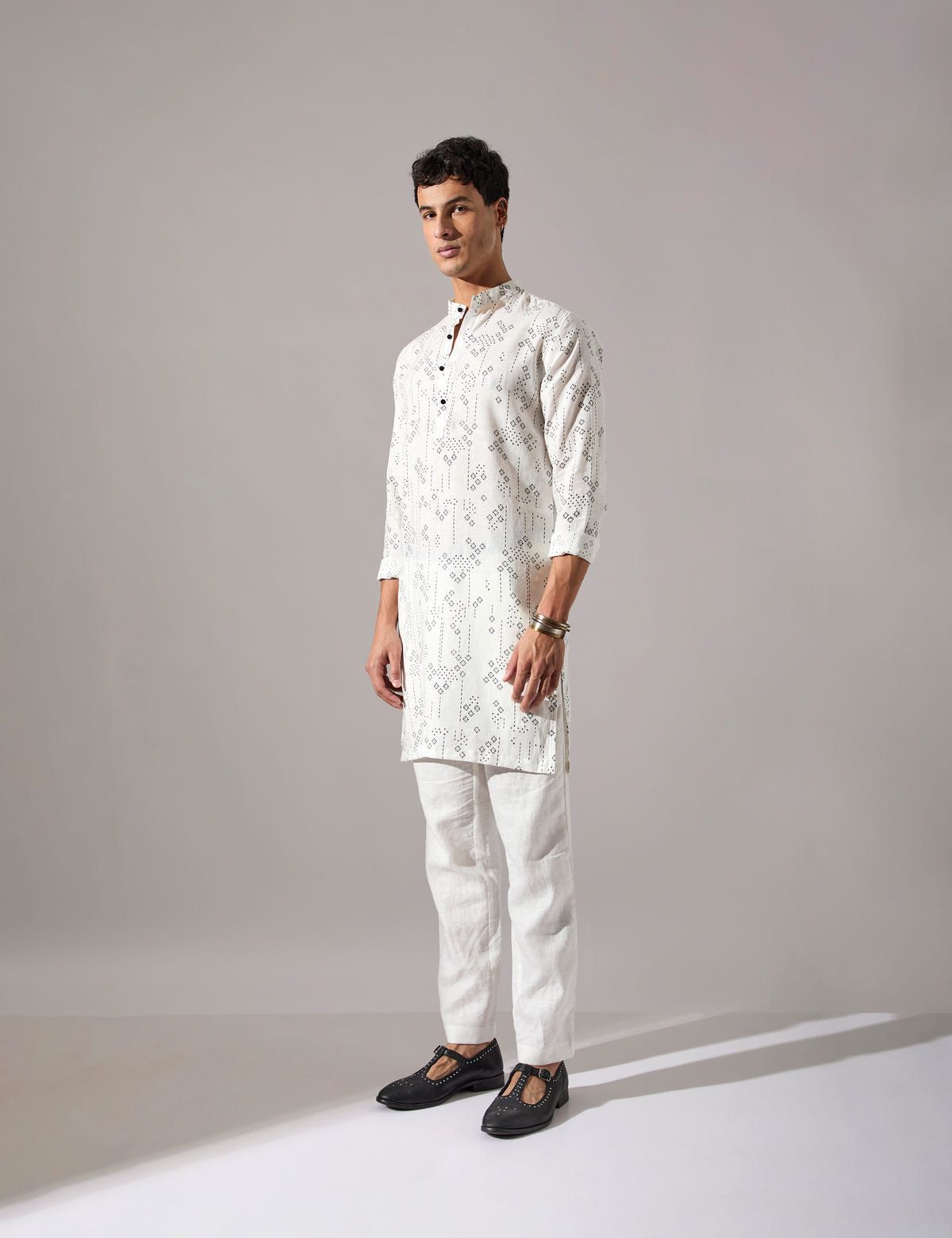 Elliot Plus Minus Kurta Set - White - image 3
