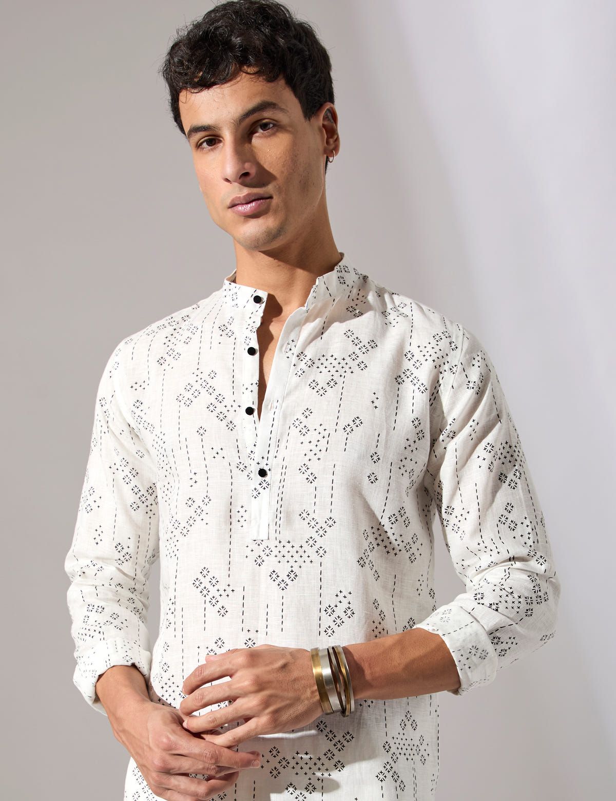 Elliot Plus Minus Kurta Set - White - image 5