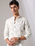 Elliot Plus Minus Kurta Set - White view 5