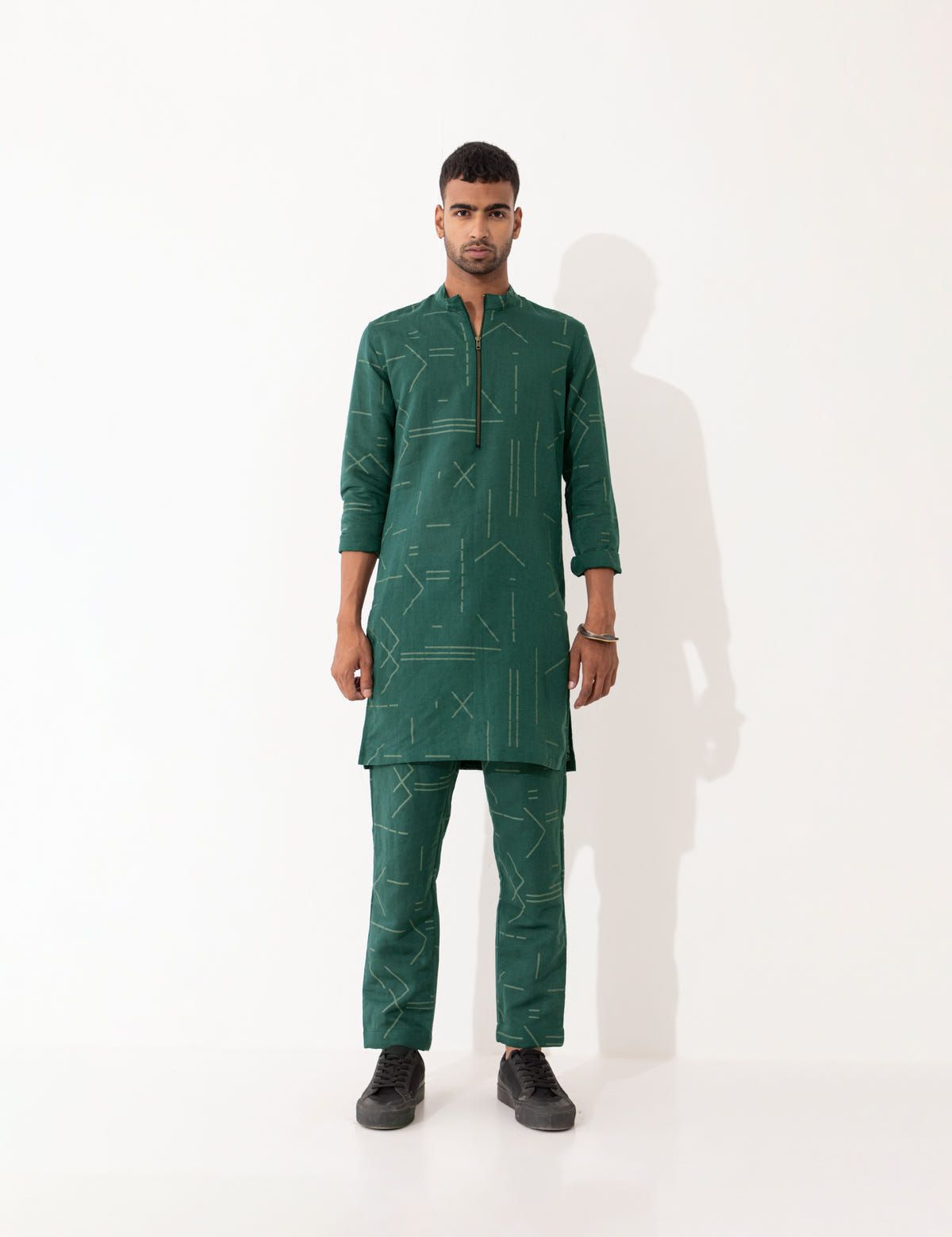 HAZEL CONTRA KURTA- GREEN - image 3