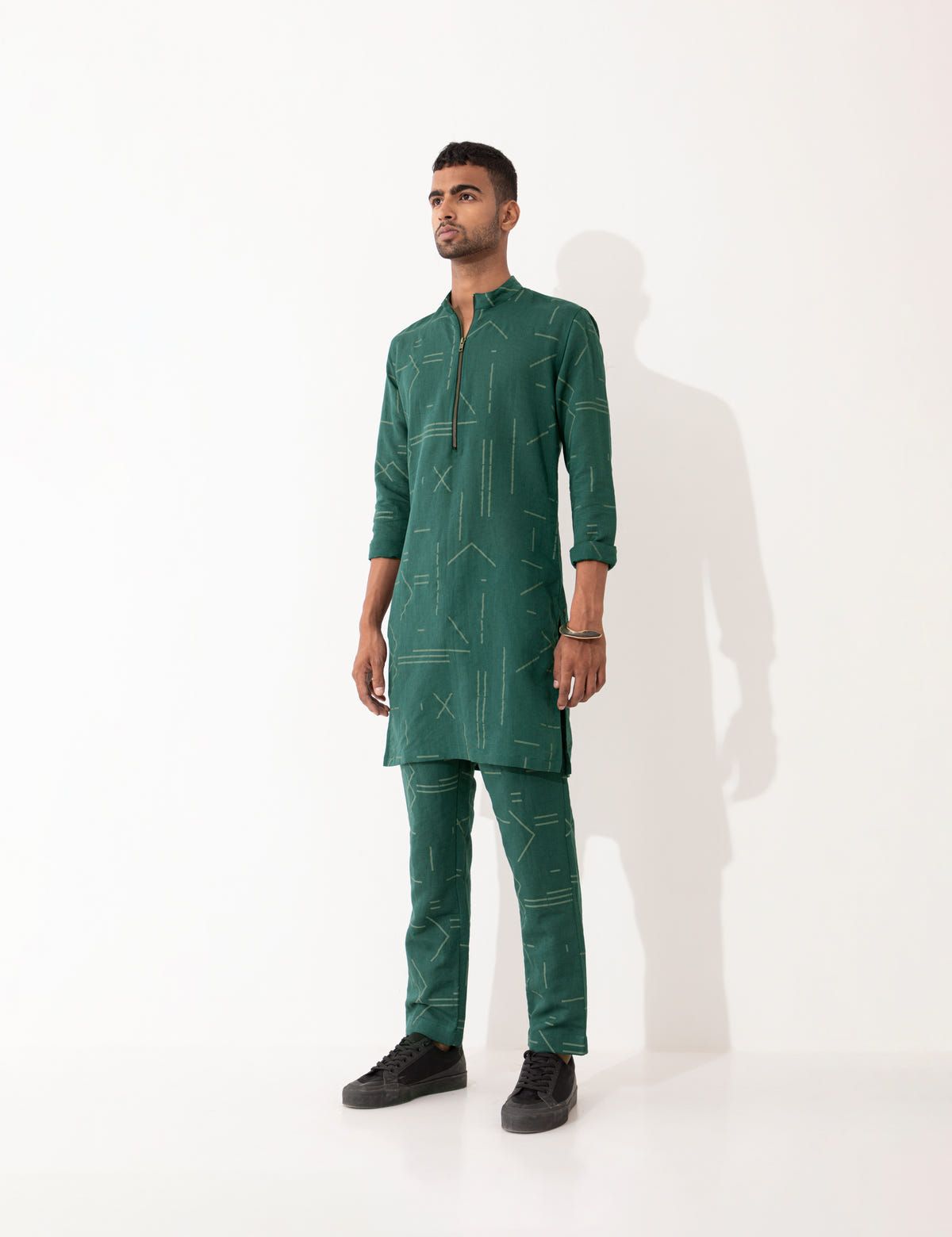 HAZEL CONTRA KURTA- GREEN - image 4