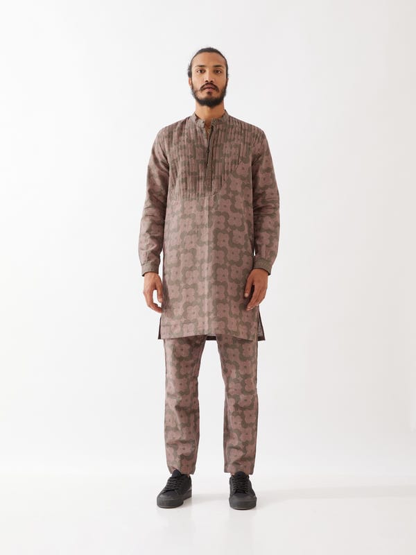 SON OF A NOBLE - SNOB — ACE FLORA KURTA SET - GREY