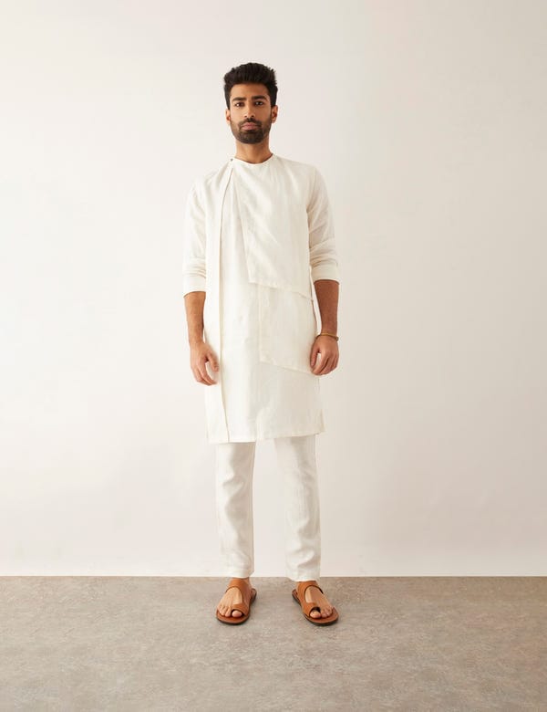 SON OF A NOBLE - SNOB — EMIR - KURTA - WHITE