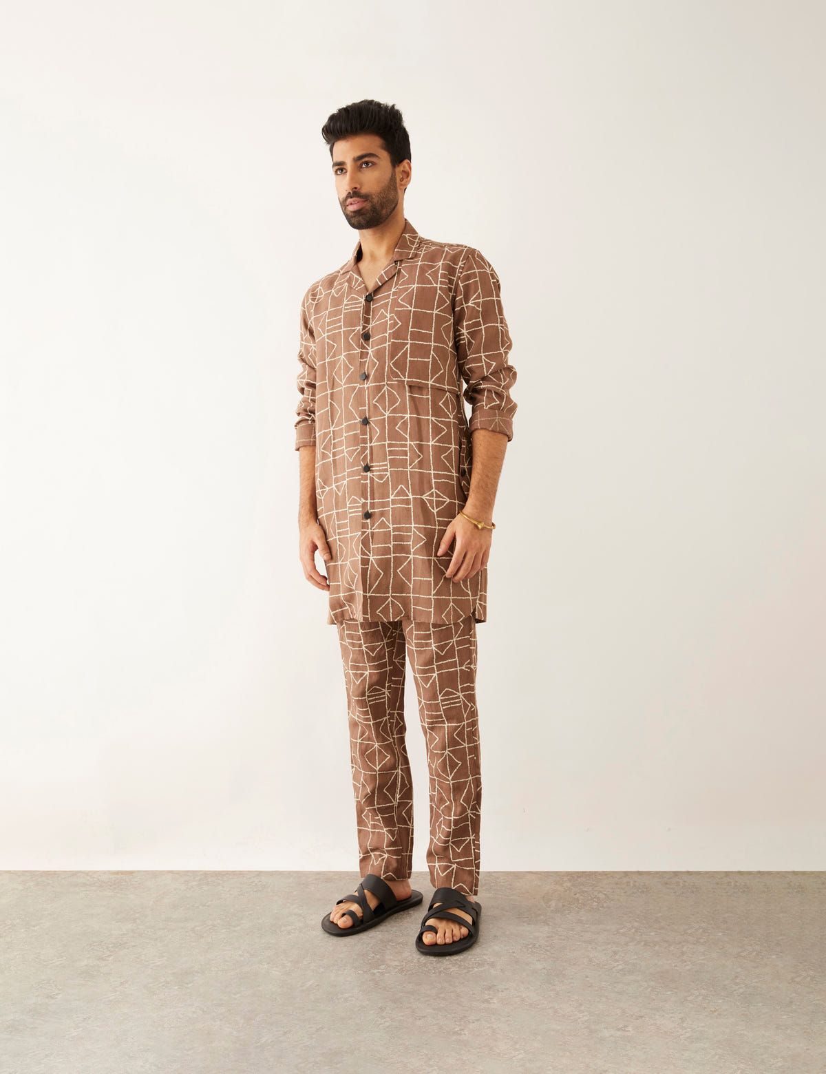 BAB FUZZ SHIRT SET - BROWN - image 2