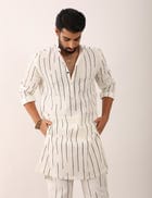 KALPIT STRIPES KURTA SET - WHITE view 2