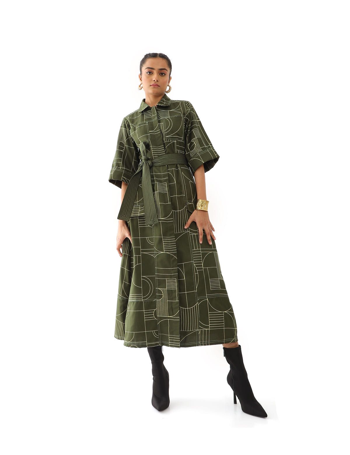 SUKIRO DRESS - PINE - image 1