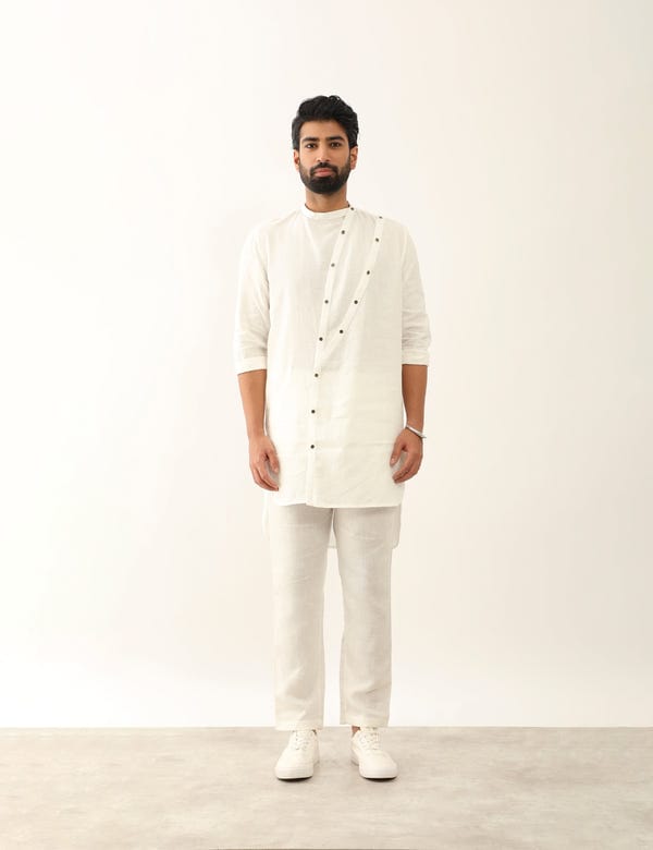 SON OF A NOBLE - SNOB — AADI  KURTA - WHITE