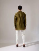 Conrad Hand Embroidered Kurta Set - Olive view 5